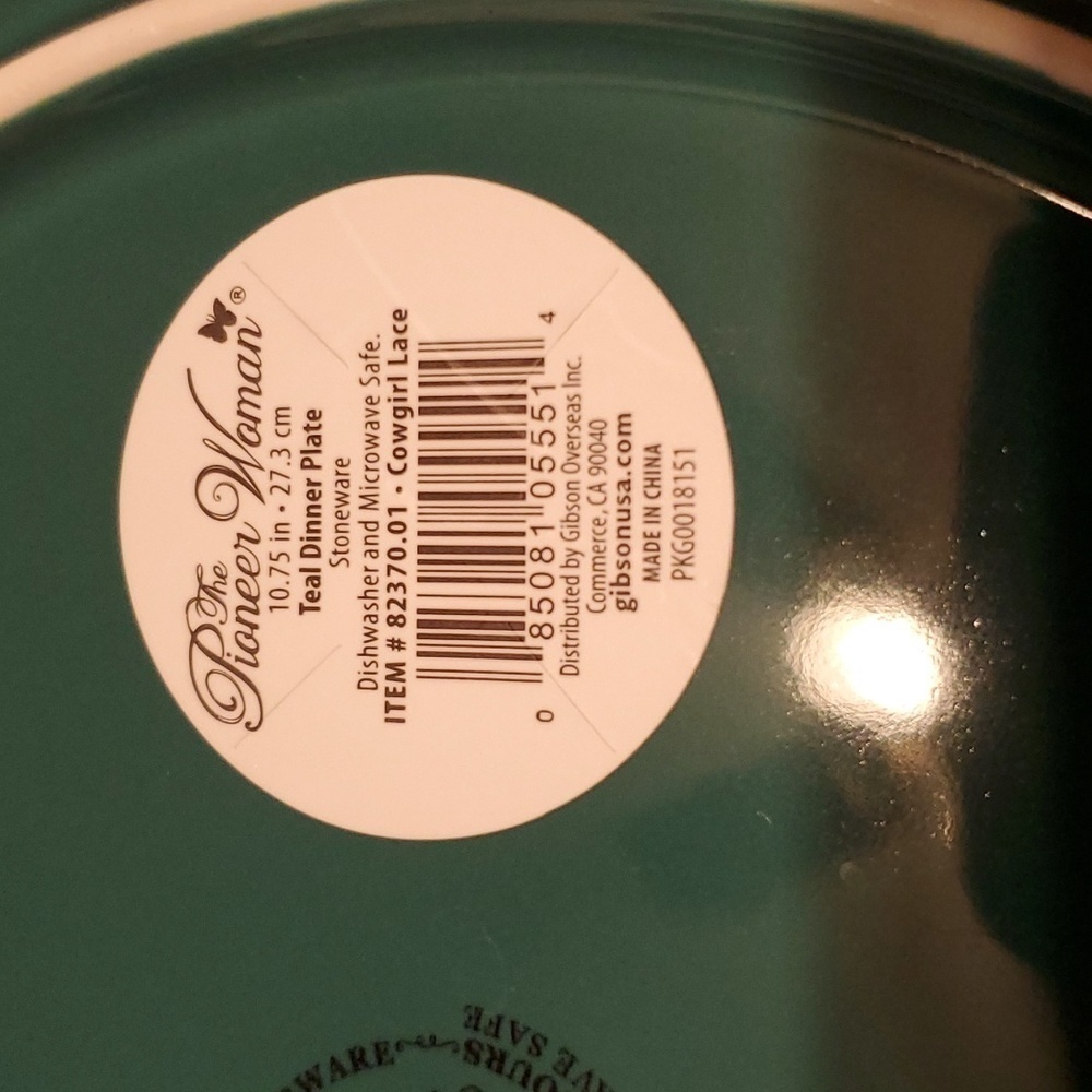 The Pioneer Woman Stoneware Teal Plates Set of 2 - Picture 3 of 5